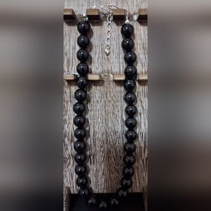 Jay King Mine Finds DTR Sterling & Black Agate Chunky Gemstone Beaded Necklace